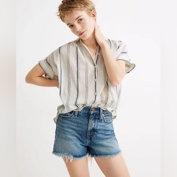 Madewell Central Shirt in Parkman Stripe sz S - Picture 1 of 7
